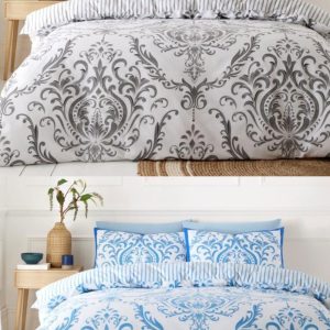 Margaux Duvet Cover With Pillowcase Polycotton Reversible Bedding Set
