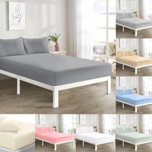 Soft Microfibre Fitted Sheet 25cm Deep Bottom Bed Sheets or Pillowcase