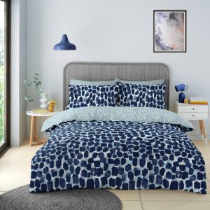 Ophelia Duvet Cover Reversible Leaves Lilac Bedding Set With Pillow Case
