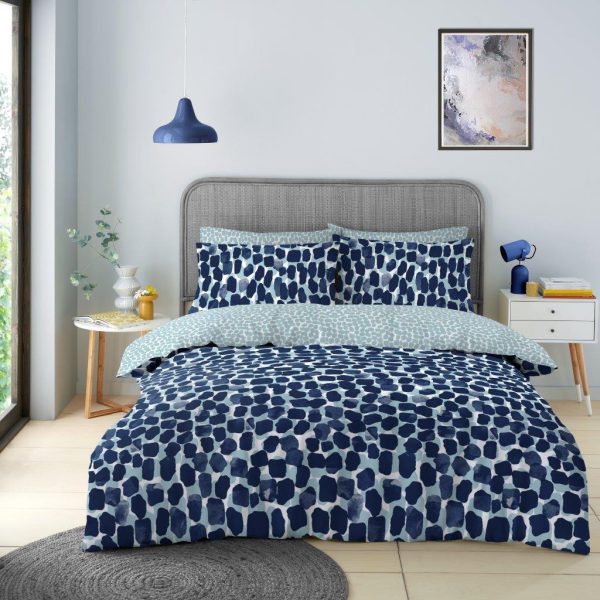 Ophelia Duvet Cover Reversible Leaves Lilac Bedding Set With Pillow Case