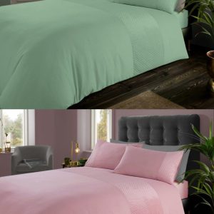 Palmer Duvet Cover Signature Quilted Panel Microfibre Bedding Set