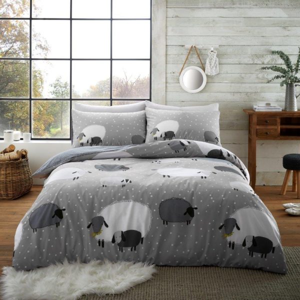 Sheep Print Duvet Cover With Pillowcase Polycotton Reversible Bedding Set - Image 3
