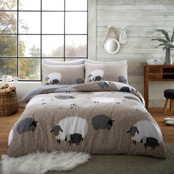 Sheep Print Duvet Cover With Pillowcase Polycotton Reversible Bedding Set - Image 2