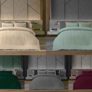 Winslow Duvet Cover With Pillowcase Signature Velvet Herringbone Bedding Set