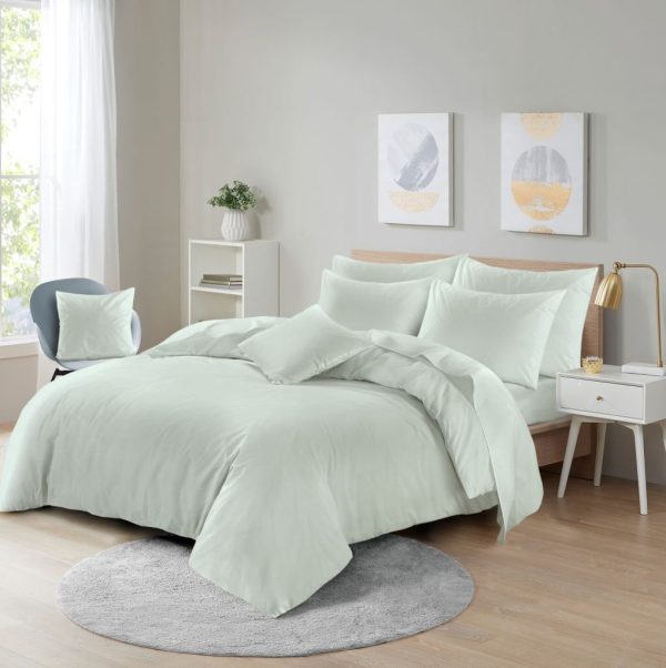 Soft Microfibre Plain Duvet Cover & Pillowcase Set Easy Care Breathable Bedding - Image 8