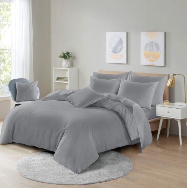 Soft Microfibre Plain Duvet Cover & Pillowcase Set Easy Care Breathable Bedding - Image 7