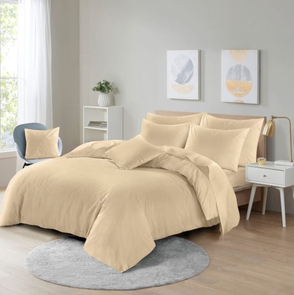 Soft Microfibre Plain Duvet Cover & Pillowcase Set Easy Care Breathable Bedding - Image 6