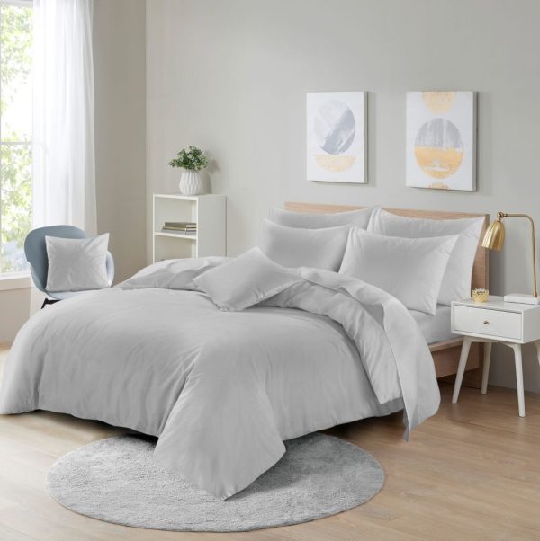 Soft Microfibre Plain Duvet Cover & Pillowcase Set Easy Care Breathable Bedding - Image 5