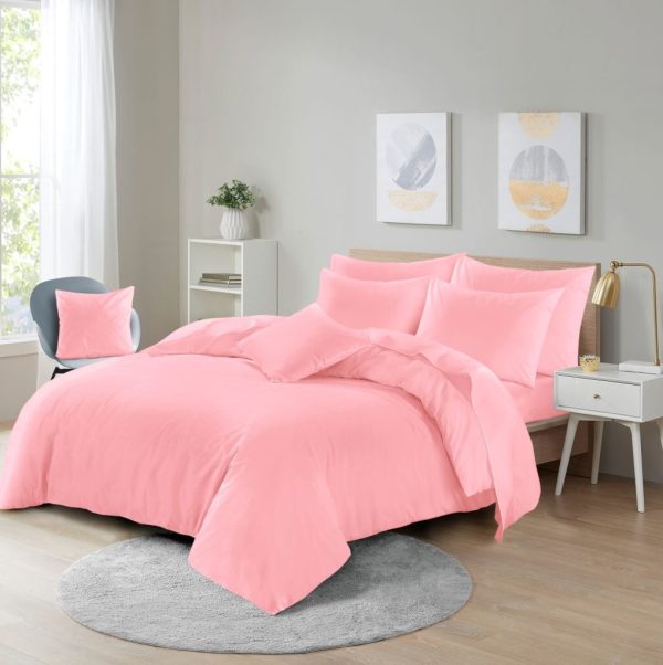 Soft Microfibre Plain Duvet Cover & Pillowcase Set Easy Care Breathable Bedding - Image 4