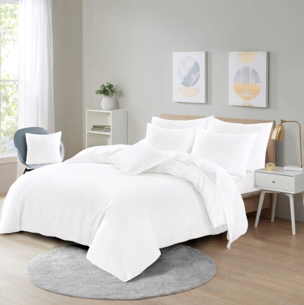 Soft Microfibre Plain Duvet Cover & Pillowcase Set Easy Care Breathable Bedding - Image 2
