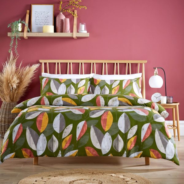 Bodenham Duvet Cover With Pillowcase Polycotton Leaf Bedding Set