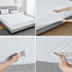 Waterproof Anti Allergy Mattress Encasement Anti Bed Bug Dust Mite Zipper Mattress Protector Cover