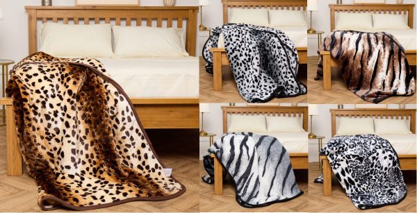 Animal Skin Throw Large Super Soft Warm Cosy Plush Sofa Bed Mink Blanket 150 x 200cm