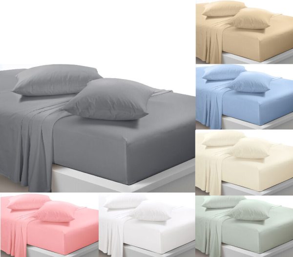Soft Microfibre Flat Sheet Anti Wrinkle Fabric Breathable Easy Care Bed Linen