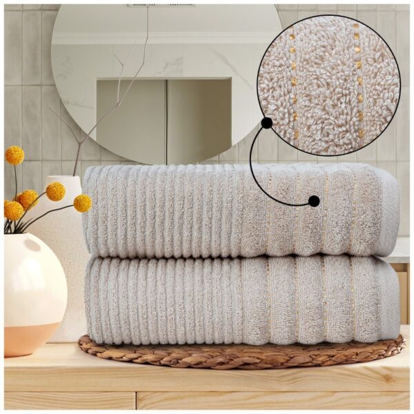 New Paris Ribbed Towels 600 GSM Soft & Absorbent Hand Or Bath Towel Or Sheet - Image 5