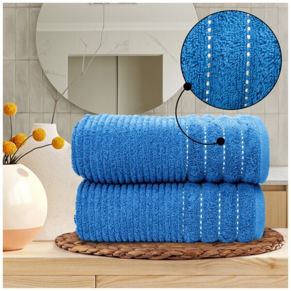 New Paris Ribbed Towels 600 GSM Soft & Absorbent Hand Or Bath Towel Or Sheet - Image 4