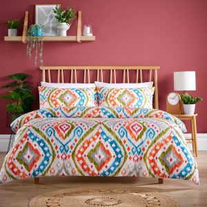 Peru Duvet Cover With Pillowcase Multicolour Cotton Blend Bedding Set