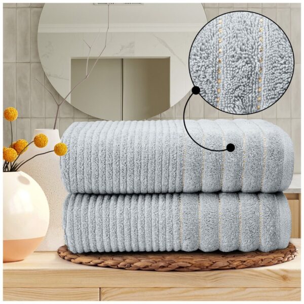 New Paris Ribbed Towels 600 GSM Soft & Absorbent Hand Or Bath Towel Or Sheet - Image 3