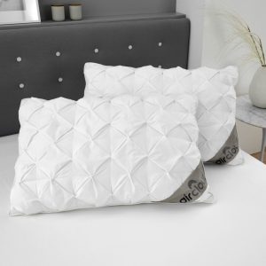 Waffle Pillow Pair Hotel Quality Soft Hollowfibre Filled Anti Allergic Pinch Pleat Pillows