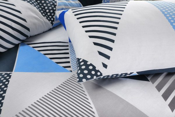 Brandon Duvet Cover With Pillowcase Polycotton Geo Bedding Set - Image 2