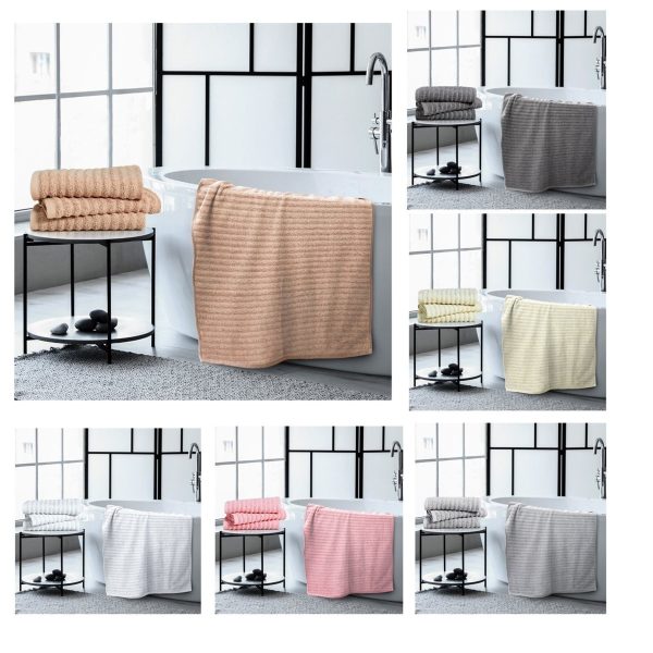 3 X Dallas Ribbed Bale Set 500 GSM 100% Cotton Soft & Absorbent Hand Towel Bath Sheet