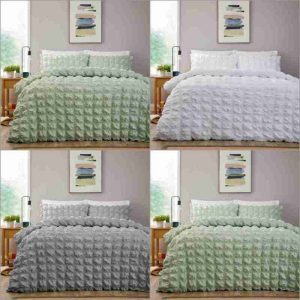 Soho Duvet Cover With Pillowcase Ease Care Microfibre Seersucker Bedding Set