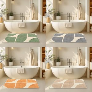 Stockholm Bath Mat Non Slip Water Absorbent Bathroom Cotton Bath Mat