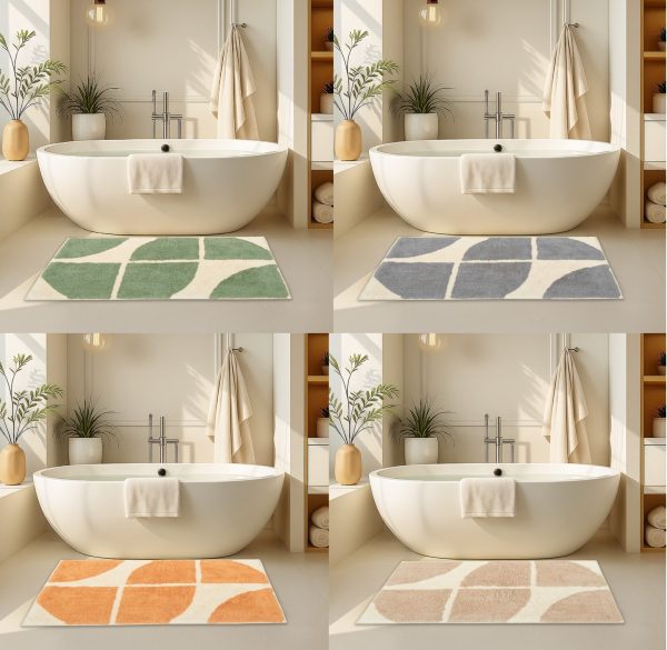 Stockholm Bath Mat Non Slip Water Absorbent Bathroom Cotton Bath Mat