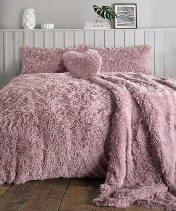 Alaska Cuddles Teddy Fleece Duvet Cover with Pillowcase Fluffy Fur Bedding Set - Image 13