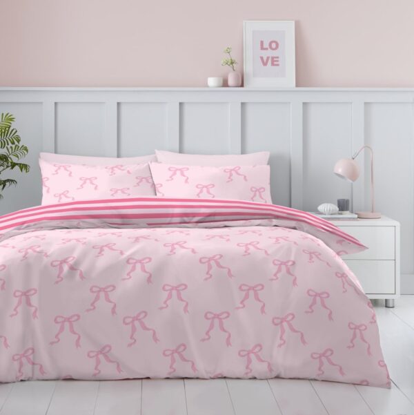 Printed Duvet Cover With Pillowcase Reversible Polycotton Floral Bedding Set - Image 10
