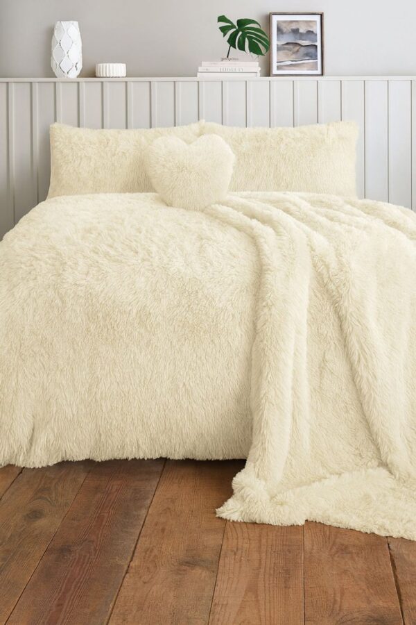 Alaska Cuddles Teddy Fleece Duvet Cover with Pillowcase Fluffy Fur Bedding Set - Image 11