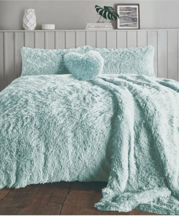 Alaska Cuddles Teddy Fleece Duvet Cover with Pillowcase Fluffy Fur Bedding Set - Image 10