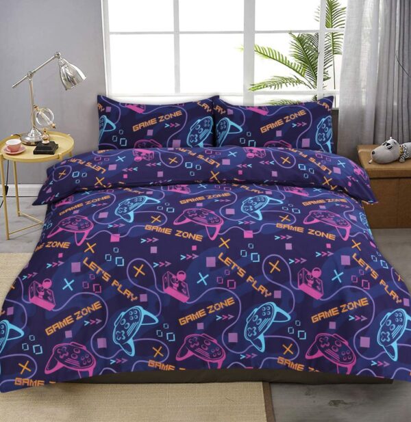 Gamer Printed Duvet Cover With Pillow Case Polycotton Kids Bedding Set