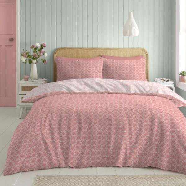 Printed Duvet Cover With Pillowcase Reversible Polycotton Floral Bedding Set - Image 5
