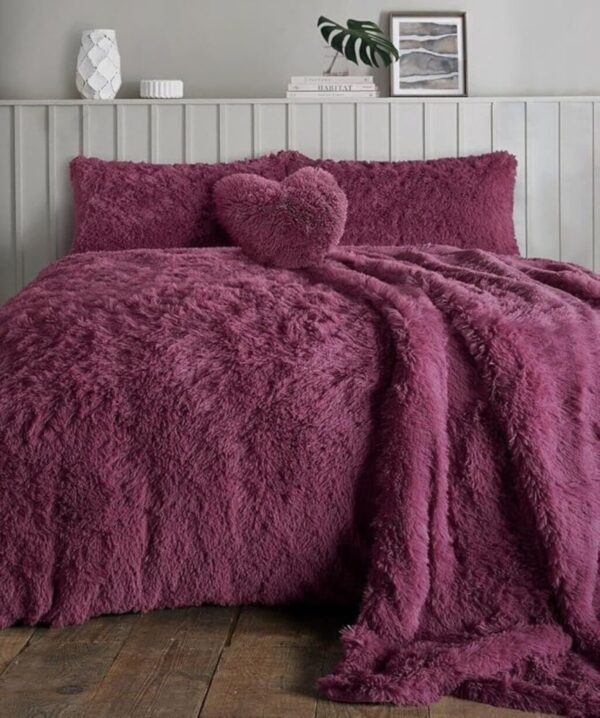 Alaska Cuddles Teddy Fleece Duvet Cover with Pillowcase Fluffy Fur Bedding Set - Image 6