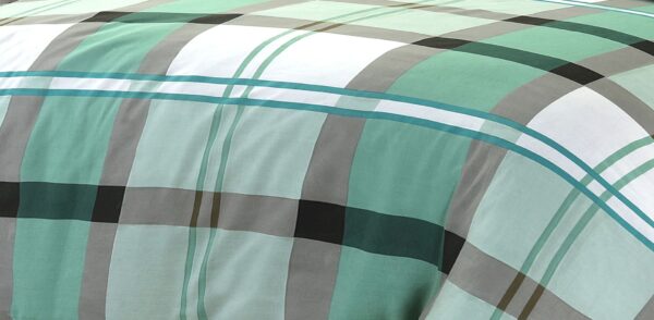 Remi Check Pattern Printed Duvet Cover With Pillowcase Polycotton Geometric Bedding Set - Image 6