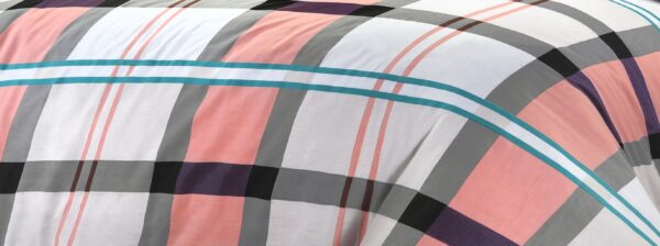 Remi Check Pattern Printed Duvet Cover With Pillowcase Polycotton Geometric Bedding Set - Image 3