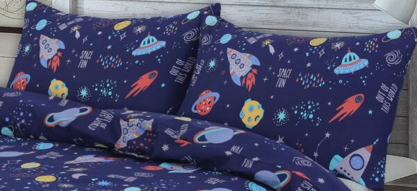 Space Printed Duvet Cover With Pillow Case Polycotton Kids Bedding Set - Image 2