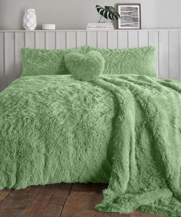 Alaska Cuddles Teddy Fleece Duvet Cover with Pillowcase Fluffy Fur Bedding Set - Image 5