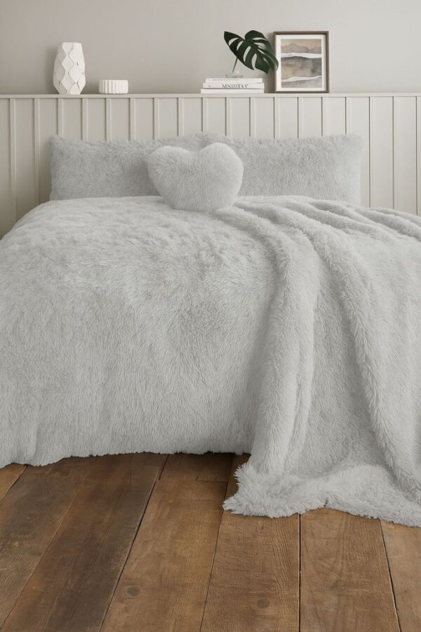 Alaska Cuddles Teddy Fleece Duvet Cover with Pillowcase Fluffy Fur Bedding Set - Image 4