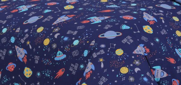 Space Printed Duvet Cover With Pillow Case Polycotton Kids Bedding Set - Image 3