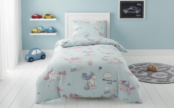 100% Brushed Cotton Kids Duvet Cover With Pillow Case Soft Children Bedding Set - Image 2