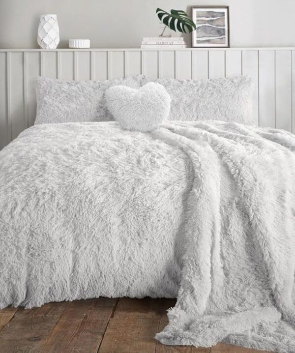 Alaska Cuddles Teddy Fleece Duvet Cover with Pillowcase Fluffy Fur Bedding Set - Image 2