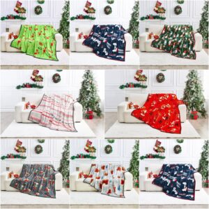 Xmas Flannel Sherpa Fleece Warm Cosy Sofa Bed Throw Super Soft Large Blanket