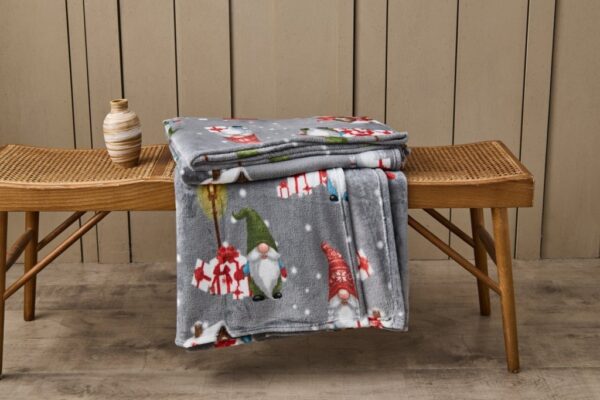 Xmas Flannel Sherpa Fleece Sofa Bed Throw Super Soft Christmas Blanket - Image 7