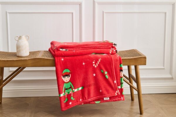 Xmas Flannel Sherpa Fleece Sofa Bed Throw Super Soft Christmas Blanket - Image 6