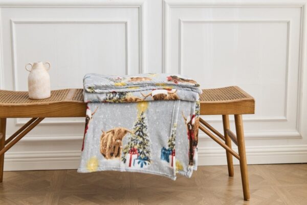 Xmas Flannel Sherpa Fleece Sofa Bed Throw Super Soft Christmas Blanket - Image 5