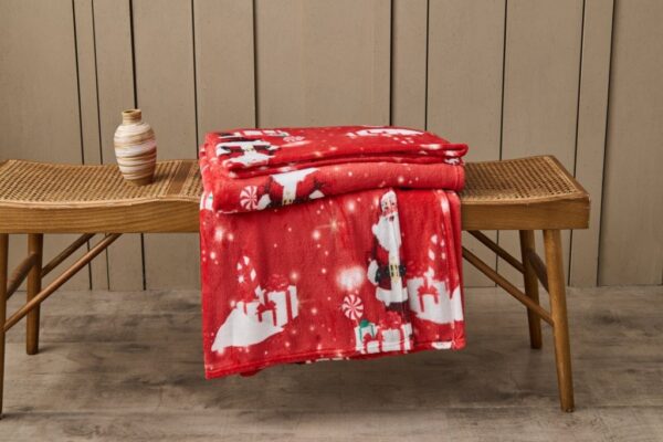 Xmas Flannel Sherpa Fleece Sofa Bed Throw Super Soft Christmas Blanket - Image 4