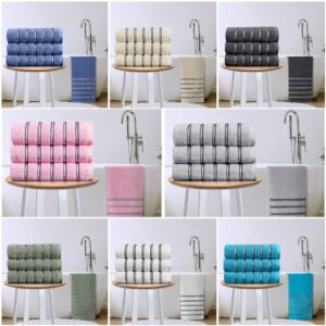 3 x Bromley Stripe Towels 500 GSM Soft & Absorbent Hand Towel or Bath Sheet