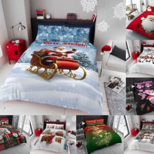 New Xmas Duvet Cover With Pillowcase Signature Christmas Bedding Set